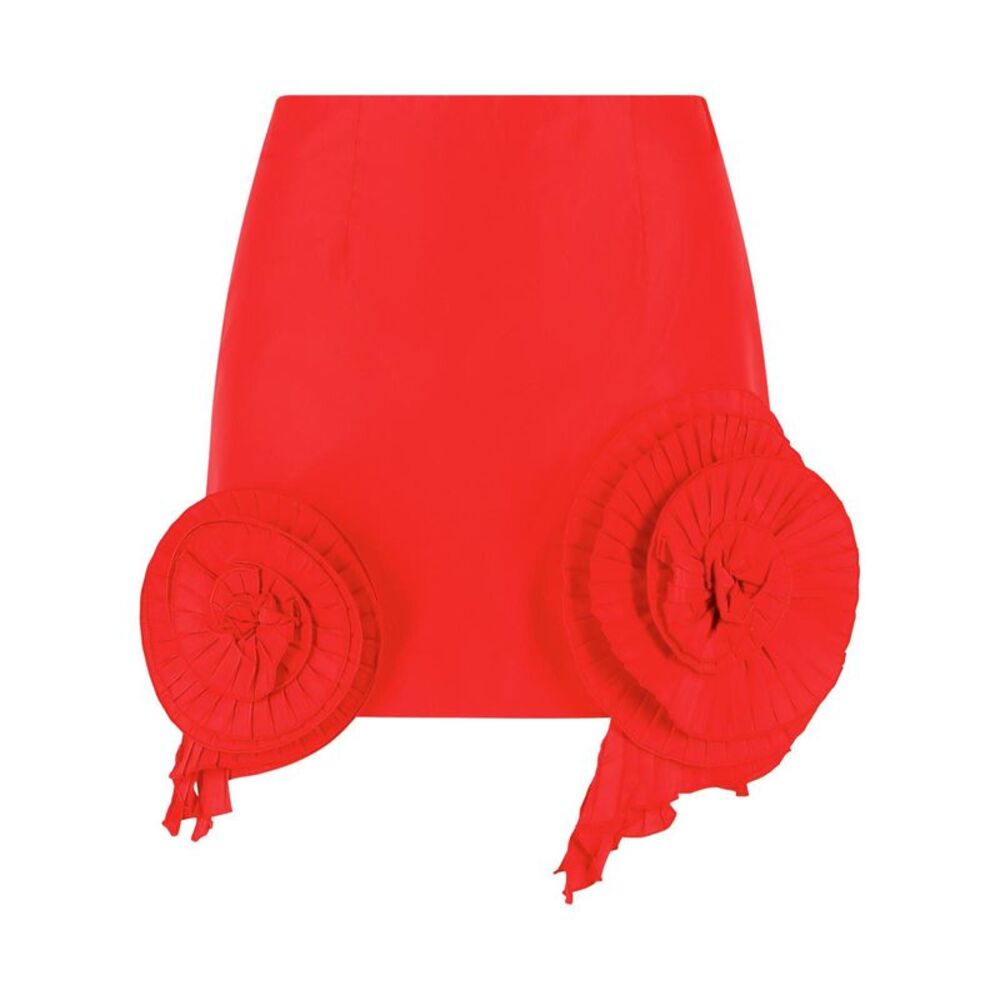 Blumarine Short Taffeta Skirt With Red '3D' Roses Women